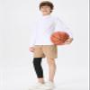 DEVOROPA Youth Boys Leggings One Leg Compression Pants 3/4 Basketball Sports Tights Running Capris Kids Athletic Base Layer Black XS view 3