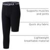 DEVOROPA Youth Boys Leggings One Leg Compression Pants 3/4 Basketball Sports Tights Running Capris Kids Athletic Base Layer Black XS view 4