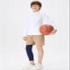 DEVOROPA Youth Boys Leggings One Leg Compression Pants 3/4 Basketball Sports Tights Running Capris Kids Athletic Base Layer Navy XL view 3