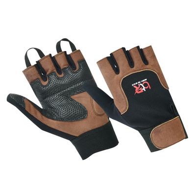 BTR BORN TO RACE Wheelchair Gloves Mobility Disability Unisex Fingerless Long Thumb Leather Palm Workout Weight Lifting, Cycling, Driving Gloves for Men and Women (Brown, XL)