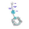 1PC Surgical Steel 14g 3/8 10mm belly rings dangle Piercing Jewelry navel Ear Lobe 8mm 5mm Aurora Borealis Crystal M15077 view 2
