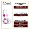 1PC Surgical Steel 14g 3/8 10mm belly rings dangle Piercing Jewelry navel Ear Lobe 8mm 5mm Aurora Borealis Crystal M15077 view 3