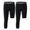 DEVOROPA Youth Boys Leggings One Leg Compression Pants 2-Pack 3/4 Basketball Sports Tights Running Capris Kids Athletic Base Layer Black/Black S view 1