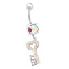 1PC Surgical Steel 14g 3/8 10mm belly rings dangle Piercing Jewelry navel Ear Lobe 8mm 5mm Aurora Borealis Crystal M15111 view 1