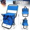 Jerify 2 Pcs Fishing Chair with Cooler Bag Multi-Function Foldable Compact Fishing Stool Hunting Chair Portable Backrest Stool with Folding Backpack for Finishing Camping Hunting Travel(Blue) view 3