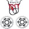 BUCKLOS MTB Hydraulic Disc Brakes,Left Front 800mm Right Rear 1450mm Hydraulic Brake Set, with 160mm Floating Disc Brake Rotor and 6PC Bolts. view 1