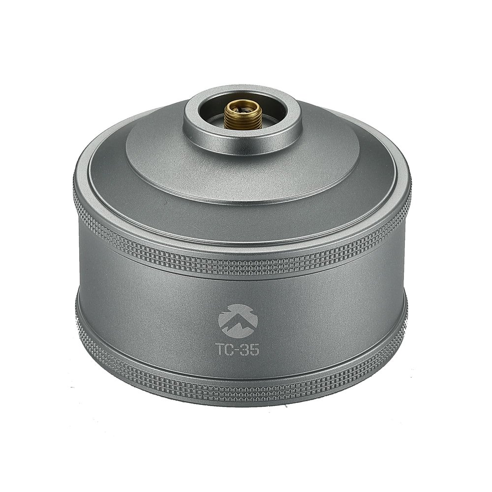 CAMPINGMOON Replacement Empty Refillable Gas Fuel Cylinder Standard for Backpacking Camping Stove EN417 Lindal Valve 110g TC-35