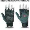 BTR BORN TO RACE Wheelchair Gloves Mobility Disability Unisex Fingerless Long Thumb Leather Palm Workout Weight Lifting, Cycling, Driving Gloves for Men and Women (Black, M) view 2