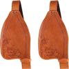 Horse Western Adult Tooled Leather Replacement Saddle Fender Pair Set with Belvins Buckles Hobble Straps ME-WSF-N012 view 1