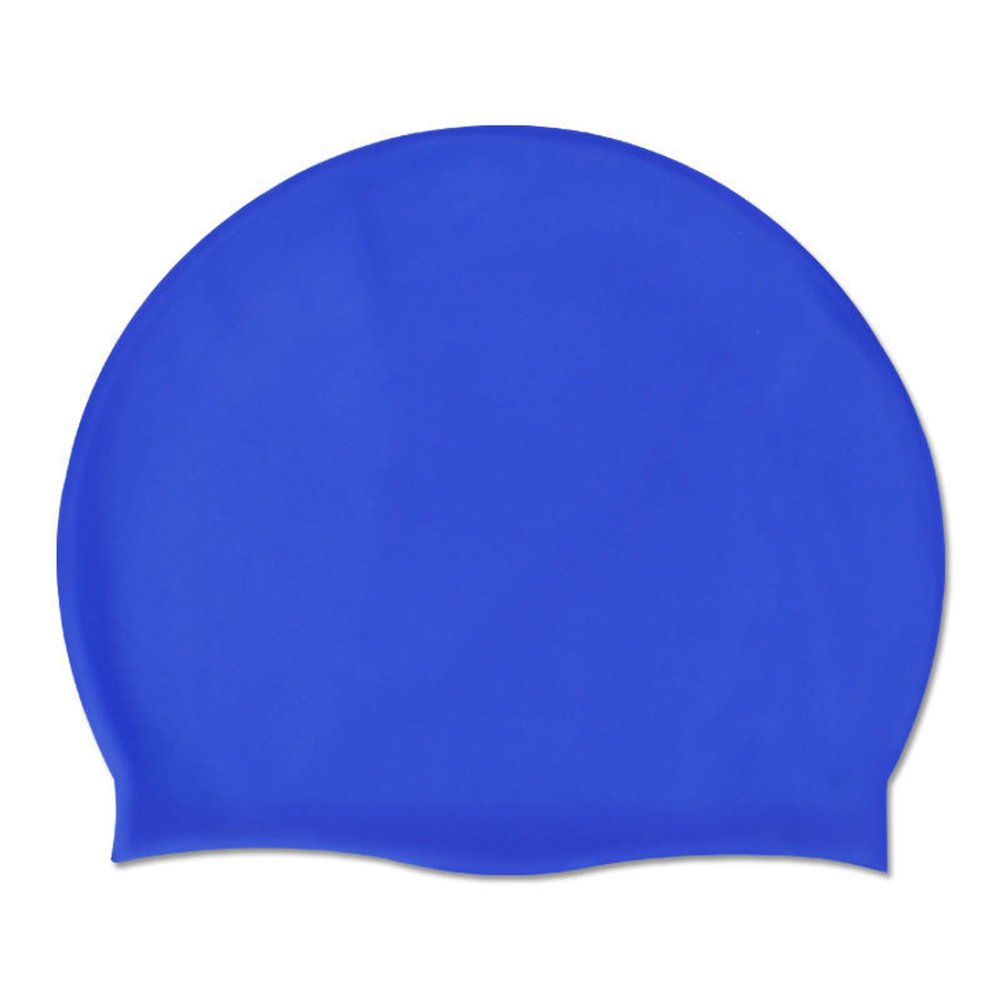jueshanzj Swim Cap Adult Solid Color Waterproof Swimming Swimming Cap Blue One Size