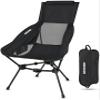 MARCHWAY Lightweight Folding High Back Camping Chair with Head Support, Stable Portable Compact for Outdoor Camp, Travel, Beach, Picnic, Festival, Hiking, Backpacking (Highback Black) view 1