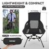 MARCHWAY Lightweight Folding High Back Camping Chair with Head Support, Stable Portable Compact for Outdoor Camp, Travel, Beach, Picnic, Festival, Hiking, Backpacking (Highback Black) view 3