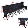 Topeakmart 6 Seats Portable Folding Heavy Duty Bench Sport Sideline Bench with Carry Bag, Black view 3