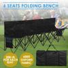Topeakmart 6 Seats Portable Folding Heavy Duty Bench Sport Sideline Bench with Carry Bag, Black view 4