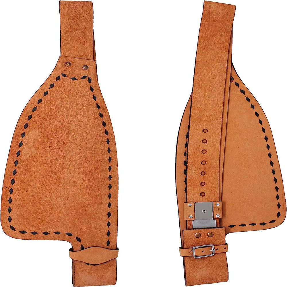 Horse Western Adult Tooled Leather Replacement Saddle Fender Pair Set with Belvins Buckles Hobble Straps ME-WSF-N013
