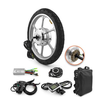 DIY 36V 350W 16 Inch Bicycle Rear Drive Brushless Gear DC Hub Motor Wheel Kit with LCD Thumb kit Controller (24V350W with tire)