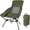 MARCHWAY Lightweight Folding High Back Camping Chair with Head Support, Stable Portable Compact for Outdoor Camp, Travel, Beach, Picnic, Festival, Hiking, Backpacking (Highback Green) view 1