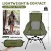 MARCHWAY Lightweight Folding High Back Camping Chair with Head Support, Stable Portable Compact for Outdoor Camp, Travel, Beach, Picnic, Festival, Hiking, Backpacking (Highback Green) view 3