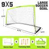 RUNBOW 9x5 ft Portable Kids Soccer Goal for Backyard Adult Junior Large Practice Soccer Net with Carry Bag Set of 2 (9x5ft, Light Yellow, 2 Pack) view 4