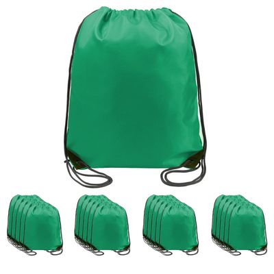 BeeGreen Christmas Green 20 pieces Drawstring Backpack Bags Cinch Bags Bulk Heavy Duty Gift Wrap Bags Machine Washable Lightweight Sackpack Outdoor Sport Bags for Men Women