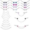 Pierstyles Nose Ring Chain Stainless Steel Nose Chain Across Nose Silver Nose Piercing Chain with 3mm CZ Nose Screw Bone L-Shaped Ring for Women Men Nose Nostril Piercing Jewelry view 1