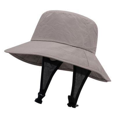 Clakllie Thin Bucket Sun Hats for Surfing Windproof Sailing Hat with Adjustable Securing Chin Strap,Grey