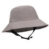 Clakllie Thin Bucket Sun Hats for Surfing Windproof Sailing Hat with Adjustable Securing Chin Strap,Grey view 3