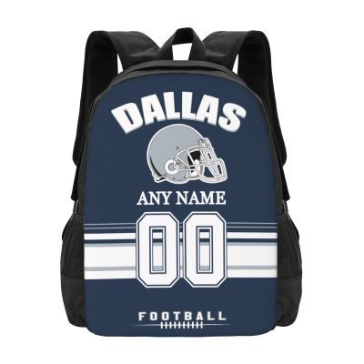 RIAWARME Custom Dallas Backpack for Men Women, Personalized Backpacks with Name and Number, Customized Football Style Backpack Gifts for Fans