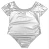 Alvivi Men Short Sleeve Thong Bodysuit Swimwear Shiny PVC Leather One-Piece Bodycon Leotard Dancewear Silver XX-Large view 3