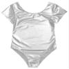 Alvivi Men Short Sleeve Thong Bodysuit Swimwear Shiny PVC Leather One-Piece Bodycon Leotard Dancewear Silver XX-Large view 4