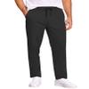 COOFANDY Mens Casual Cotton Pants Regular Fit Elastic Waist Drawstring Twill Pants Straight Leg Chino Pants Black view 1