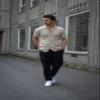 COOFANDY Mens Casual Cotton Pants Regular Fit Elastic Waist Drawstring Twill Pants Straight Leg Chino Pants Black view 4