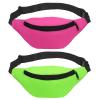 PATIKIL 80s Fanny Pack for Women, 2 Pack Adjustable Waist Bag 90s Fanny Pack for Party, Running, Pink, Green view 1
