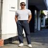 COOFANDY Mens Casual Cotton Pants Regular Fit Elastic Waist Drawstring Twill Pants Straight Leg Chino Pants Navy Blue view 2