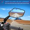 MICTUNING Bike Mirrors - Convex Anti-Glare Blue Lens, ABS Impact-Resistant Mirror, 180 Degree Rotation Adjustable for Bicycles Scooters Bikes - Fits M8 M10 Socket or 22mm Handlebar view 2
