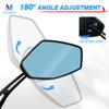 MICTUNING Bike Mirrors - Convex Anti-Glare Blue Lens, ABS Impact-Resistant Mirror, 180 Degree Rotation Adjustable for Bicycles Scooters Bikes - Fits M8 M10 Socket or 22mm Handlebar view 4