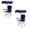 VIDECOR 2 Pieces Camping Chair with Shade Canopy Folding Camping Lounge Chair with Carry Bag for Outdoor Camping Hiking 50 * 50 * 90/120cm,D view 1