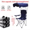 VIDECOR 2 Pieces Camping Chair with Shade Canopy Folding Camping Lounge Chair with Carry Bag for Outdoor Camping Hiking 50 * 50 * 90/120cm,D view 3