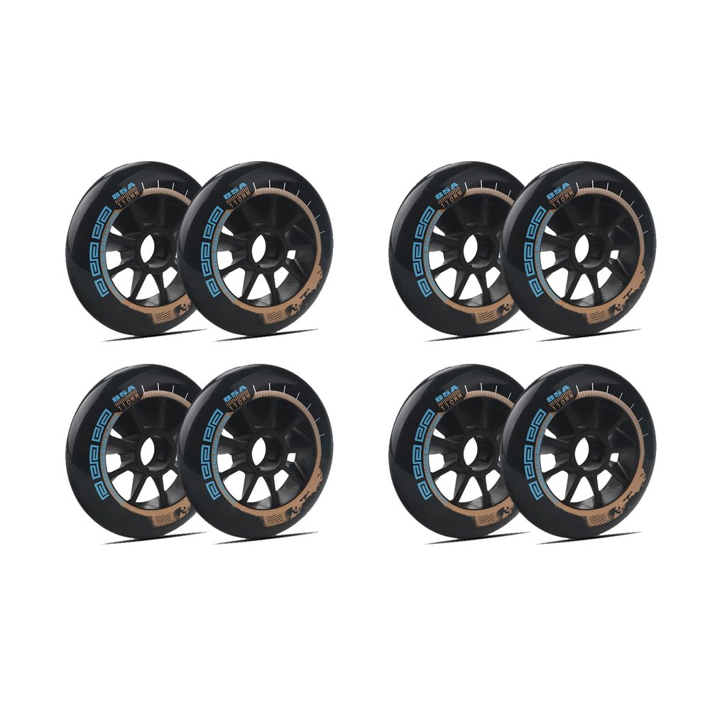 JHKJ Hardness 85A Inline WheeIs for Inline Replacement Wheels for Big Wheel Professional Speed Skating 90mm 100mm 110mm,Black,90mm