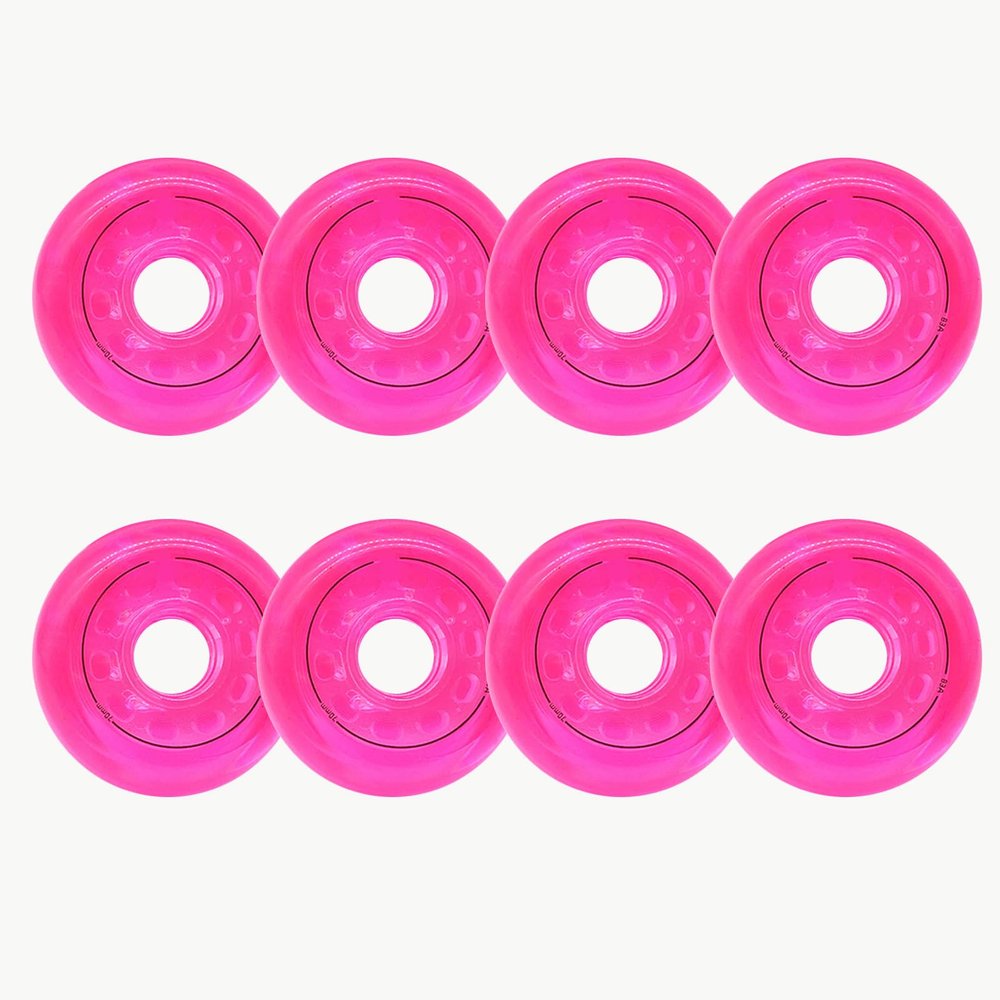 JHKJ Hardness 83A Inline Wheels Replacement Wheels 8 Pack for Any Product Using Inline Training Wheels 64mm 68mm 70mm 72mm 76mm 80mm,Pink,68mm
