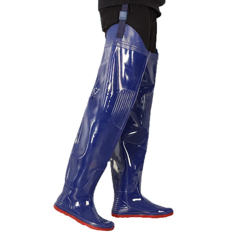 Hip Waders 90cm High Hip Wader, Fishing/Hunting/breeding Long Wading Boots, Adjustable Buckle (Color : Blue, Size : 39)
