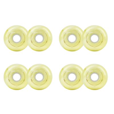 JHKJ 8 Pack Inline Wheels with Bearing ABEC-9 for Indoor Outdoor 68mm 72mm 76mm 80mm Hardness 83A Inline Replacement Wheels,Yellow,68mm