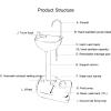 CEVIZ Portable Sink and Toilet Combination, 17L Hand Washing Station and 20L Flush Toilet, Convenient Caravan Travel Toilet Sink Cleaning Station with Rollers and Foot Pump view 2
