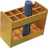 Katzowen Wooden Yoga Mat Rack Stand, Floor Storage Holder for Foam Roller/Pilates Mat/Carpets, 10 Compartment Box for Home Office Kindergarten view 1