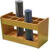 Katzowen Wooden Yoga Mat Rack Stand, Floor Storage Holder for Foam Roller/Pilates Mat/Carpets, 10 Compartment Box for Home Office Kindergarten view 2