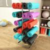 5-Tier Foam Roller Storage Vertical, Large Capacity Floor-Standing Yoga Mat/Towel Rack, Holds 20 Mat (Color : Silver) view 3