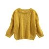 Karwuiio Toddler Baby Round Neck Sweaters, Winter Warm Long Sleeve Candy Color Knit Pullovers (Yellow, 12-18 Months) view 1