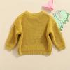 Karwuiio Toddler Baby Round Neck Sweaters, Winter Warm Long Sleeve Candy Color Knit Pullovers (Yellow, 12-18 Months) view 4