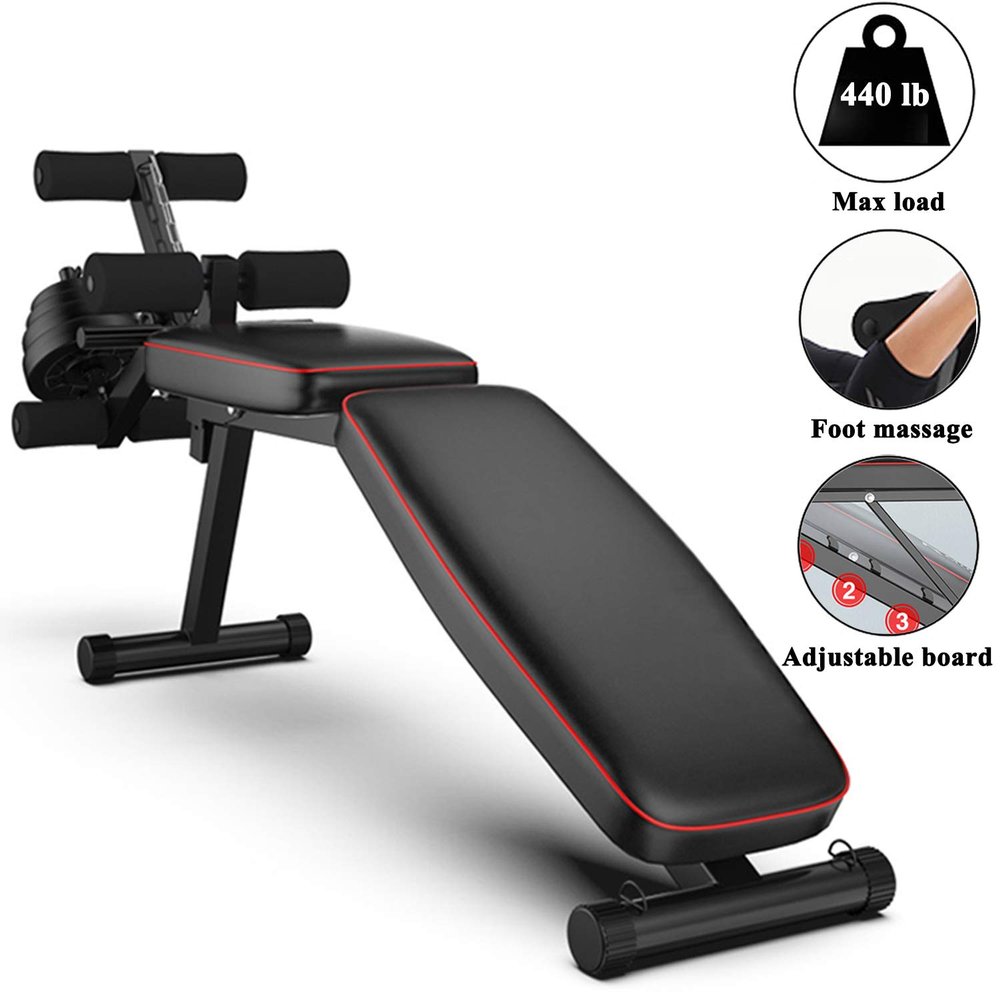 Adjustable Weight Bench Workout Bench Dumbbell Bench Supine Board, Fitness Bench Press Stool,Weightlifting Dumbbell Bench Multi-Function Household Abdominal Muscles Fitness Chair Men and Women Sit-Ups