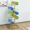 Katzowen Yoga Mat/Foam Roller Holder with Hooks - High 130cm Metal Workout Mat Storage Rack for 20 Towel/Rugs - Home Fitness Center Garage (Color : Gold) view 2